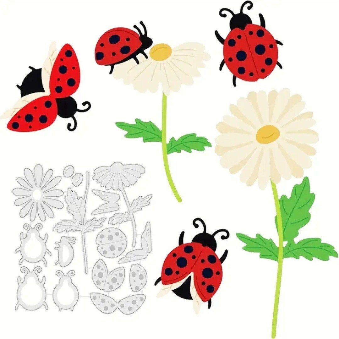 Nieuw  snijmal lieveheersbeestje/ madelief, Hobby en Vrije tijd, Kaarten | Zelf maken, Ophalen of Verzenden, Nieuw, Overige thema's