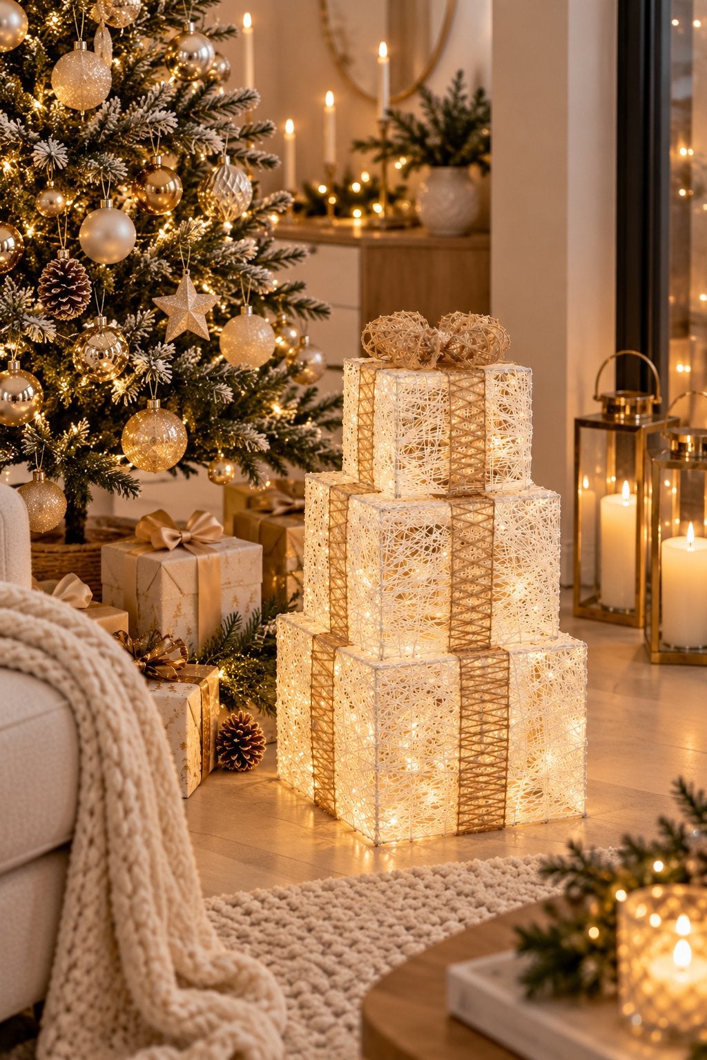 Set van 3 decoratieve kerstcadeaus nieuw, Diversen, Ophalen of Verzenden, Nieuw