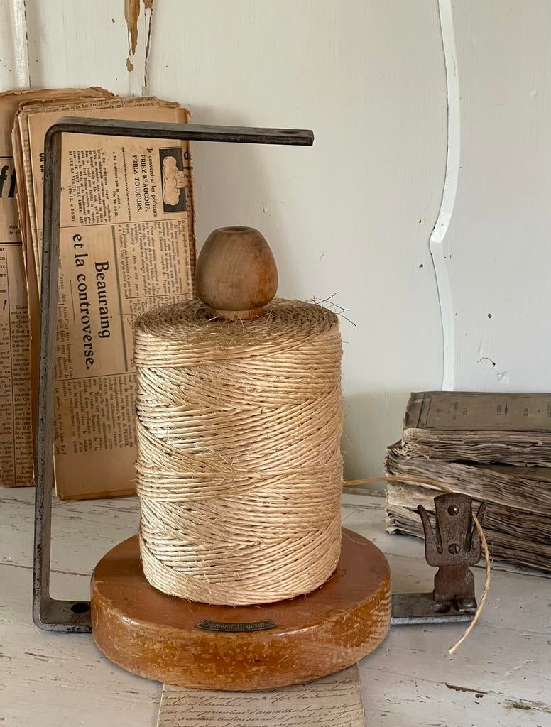 Brocante oude touw standaard met mesje, Ophalen of Verzenden