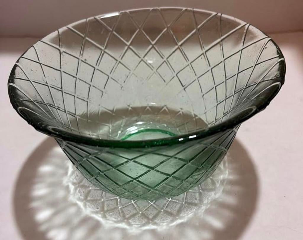 Saladekom groen Sorrento, Antiek en Kunst, Antiek | Glas en Kristal, Ophalen of Verzenden