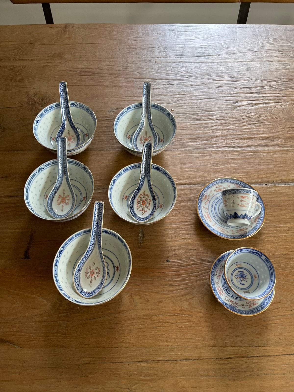 Chinees rijstkorrel porselein servies, Ophalen of Verzenden