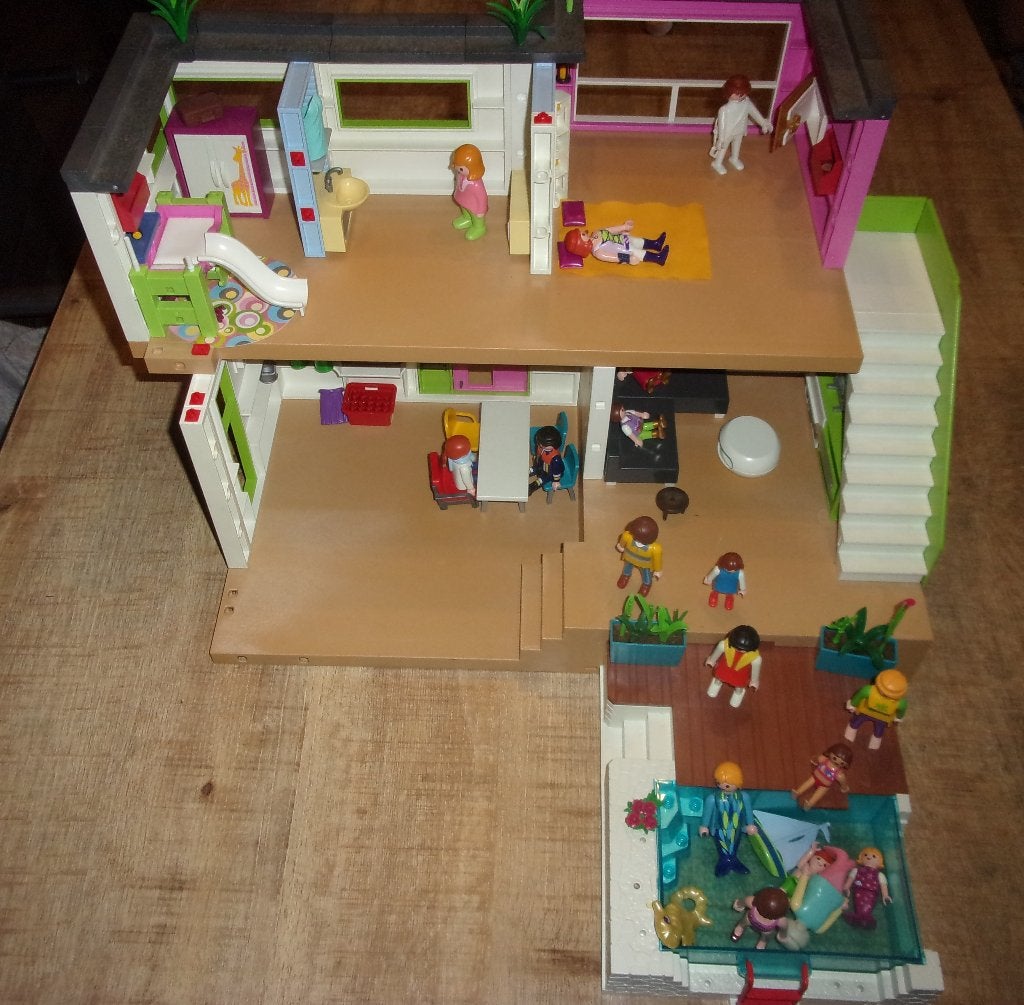 Playmobil City Life Moderne Luxe Villa 5574 zwembad, Gebruikt, Gebouw, Complete set, Ophalen of Verzenden