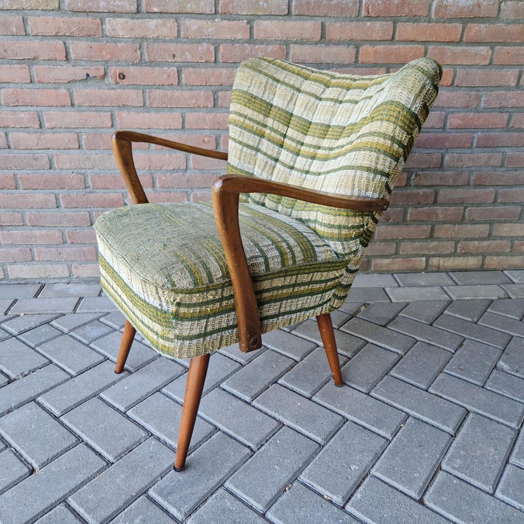 Vintage Cocktail Fauteuil - Geleefde Staat, Gebruikt, Minder dan 75 cm, Onbekend, Stof