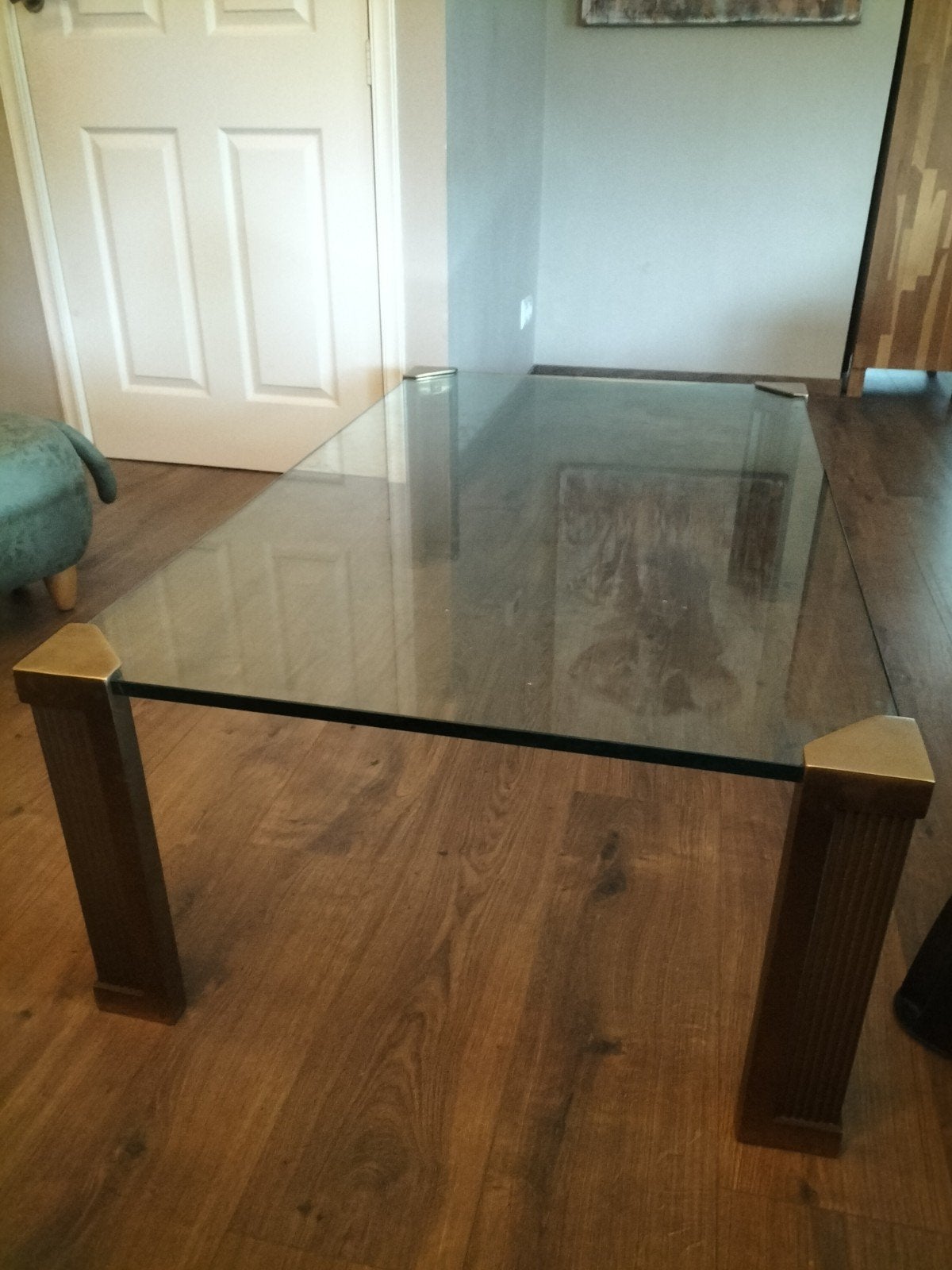 Peter Ghyczy T14 Salontafel - Brons/Messing met Glazen Blad, Ophalen