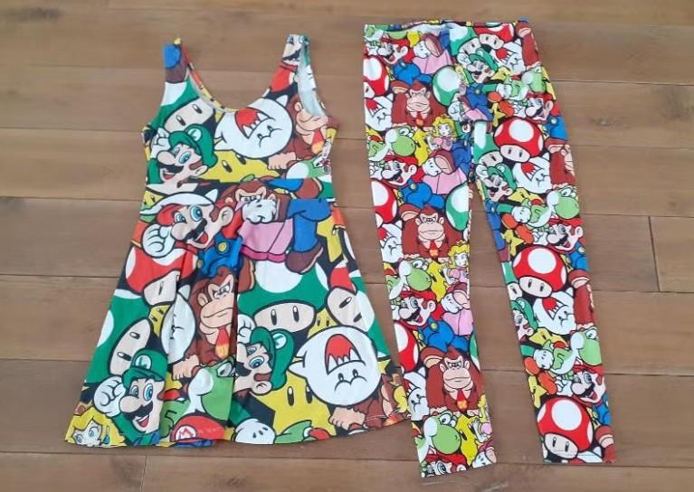 Jurk en legging, Mario Brothers thema, maat XL, Overige kleuren, Maat 46/48 (XL) of groter, Ophalen of Verzenden, Zo goed als nieuw