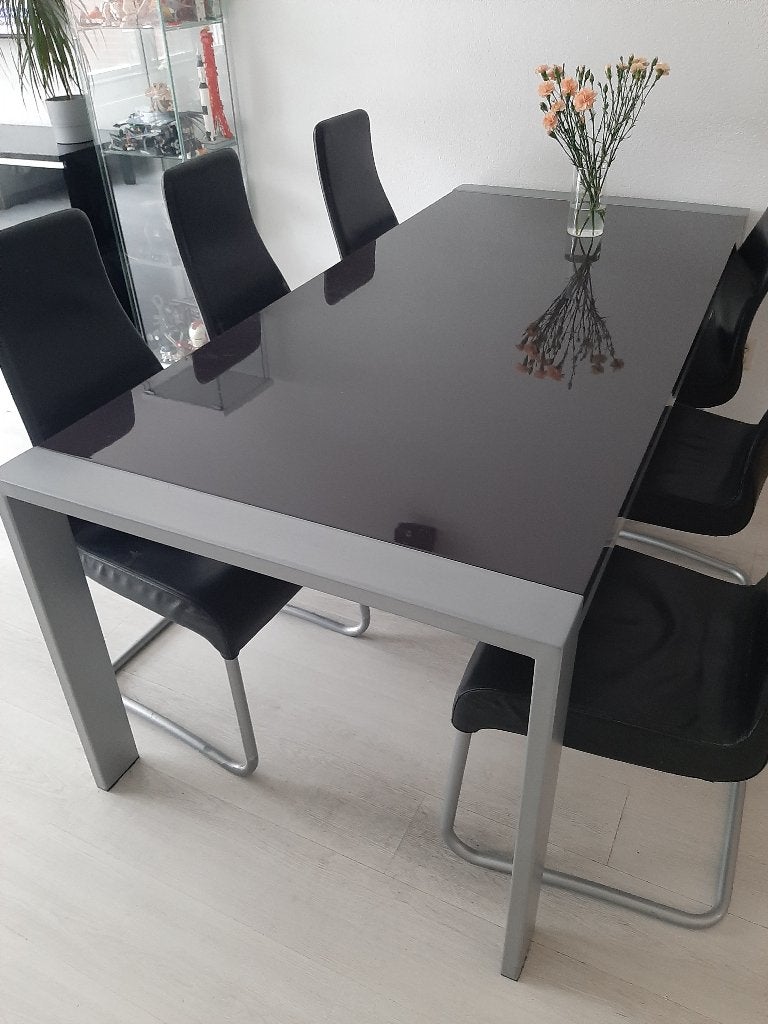 eethoek tafel met stoelen, Ophalen, Gebruikt, Overige materialen, 50 tot 100 cm