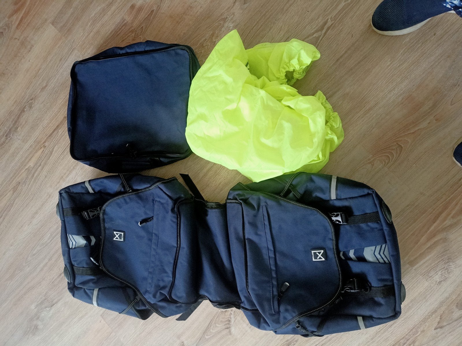 Fiets fietstassen set - Blauw met reflecterende strepen, Ophalen of Verzenden, Gebruikt, Onbekend