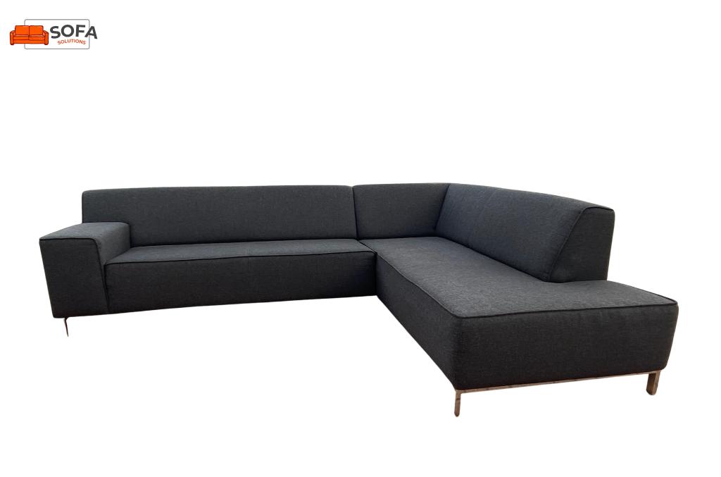 Montèl Donkergrijze Hoekbank-Ruime Zitplaatsen, 150 tot 200 cm, Hoekbank, 75 tot 100 cm, Ophalen of Verzenden