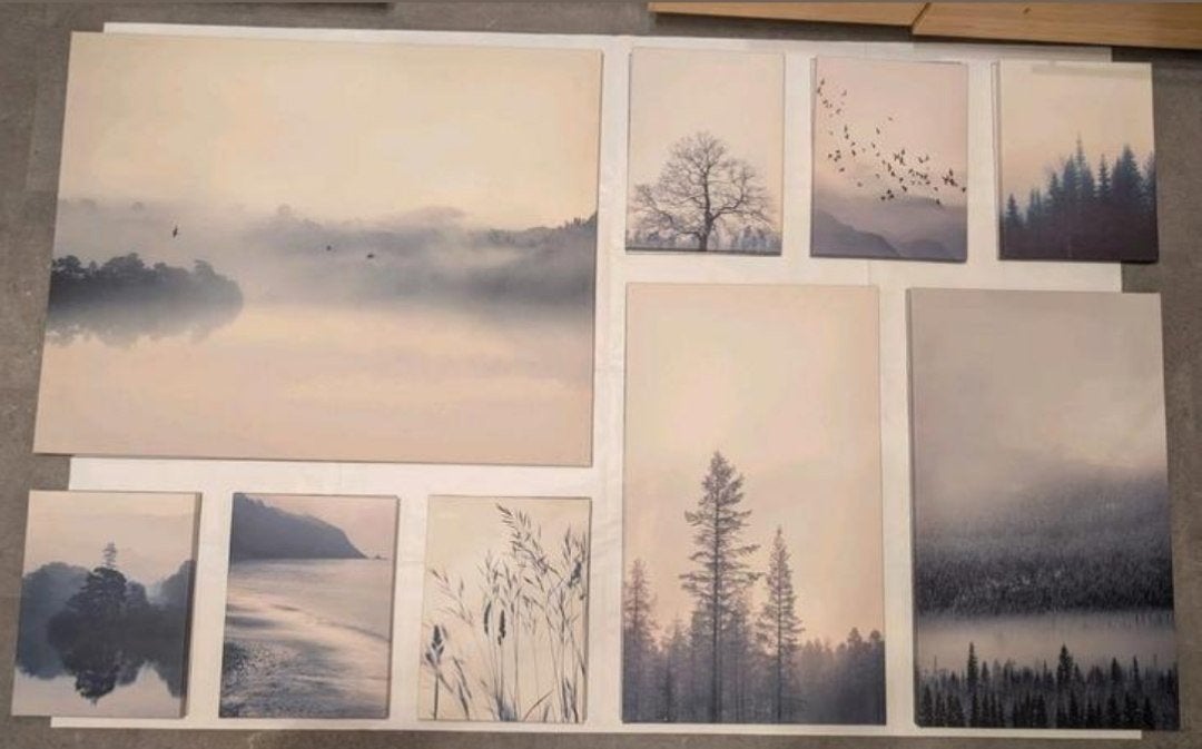 IKEA PJÄTTERYD / GRÖNBY oud Canvas Set - 9 Stuks / Picture s, Ophalen of Verzenden, Zo goed als nieuw, Schilderij