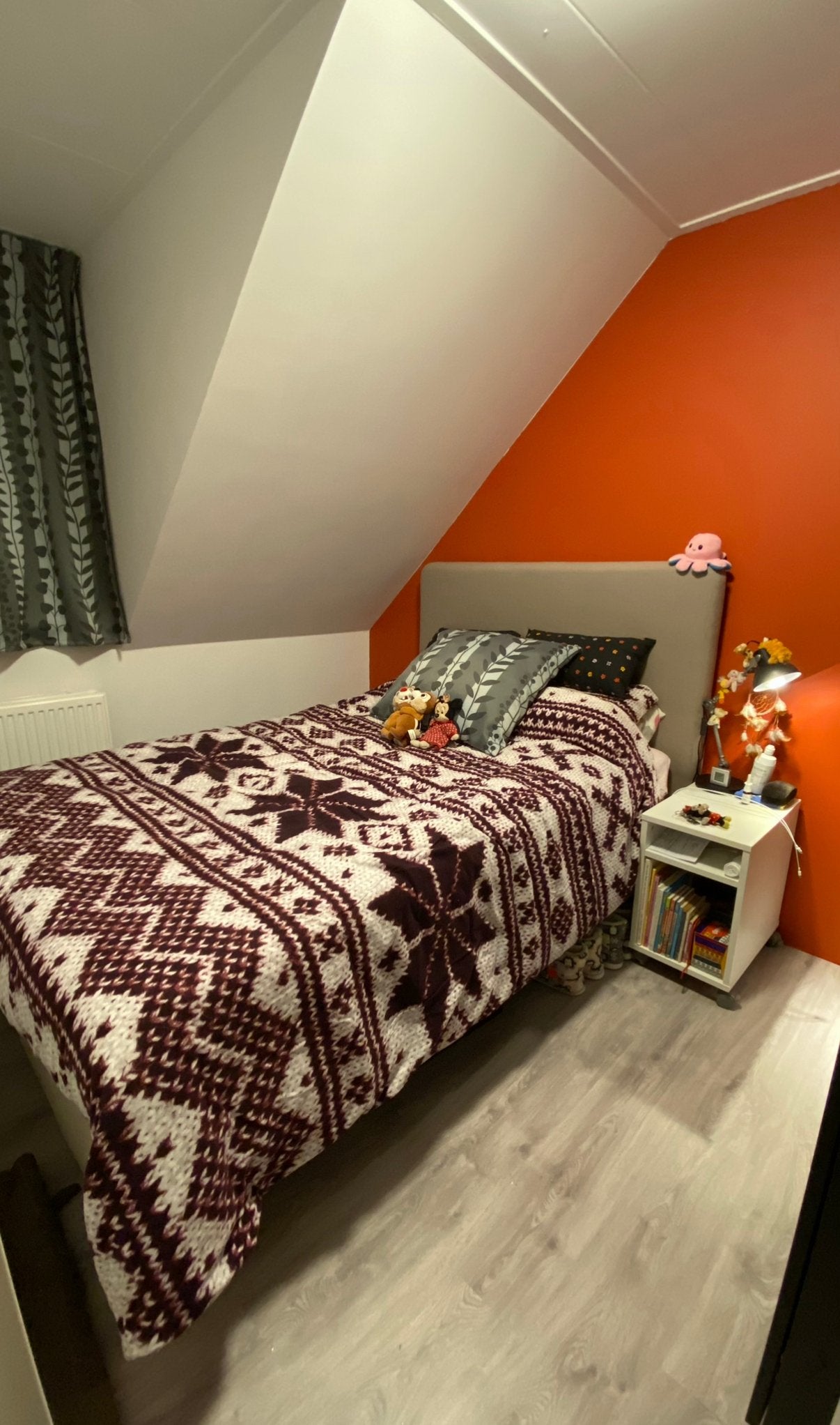 IKEA Lauvik/Arnavik bed 140x200 cm met hoofdbord, Ophalen, Gebruikt, Beige, Tweepersoons