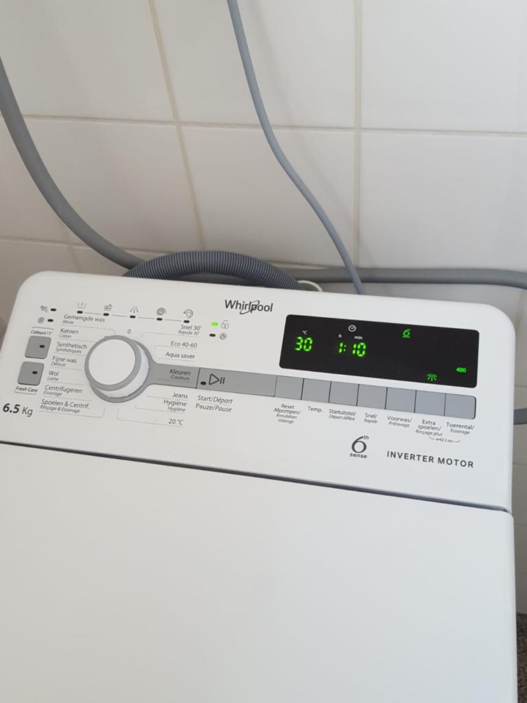 Whirlpool bovenlader wasmachine; bijna nieuw.!, Ophalen, Gebruikt