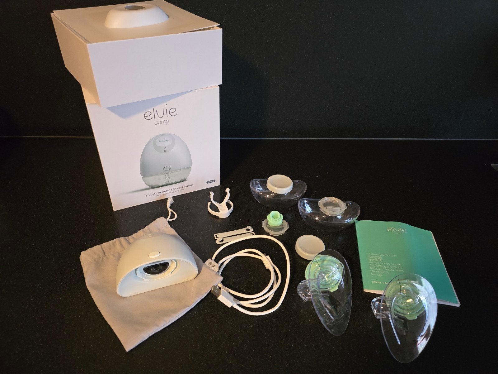 Elvie Pump enkele borstkolf met accessoires, Kinderen en Baby's, Babyvoeding en Toebehoren, Gebruikt, Draagbaar, Borstkolf, Ophalen of Verzenden