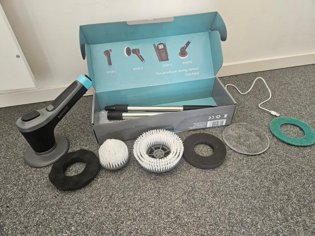 ACHATÉ Elektrische Schoonmaakborstel Set, Ophalen of Verzenden, Bezem of Borstel