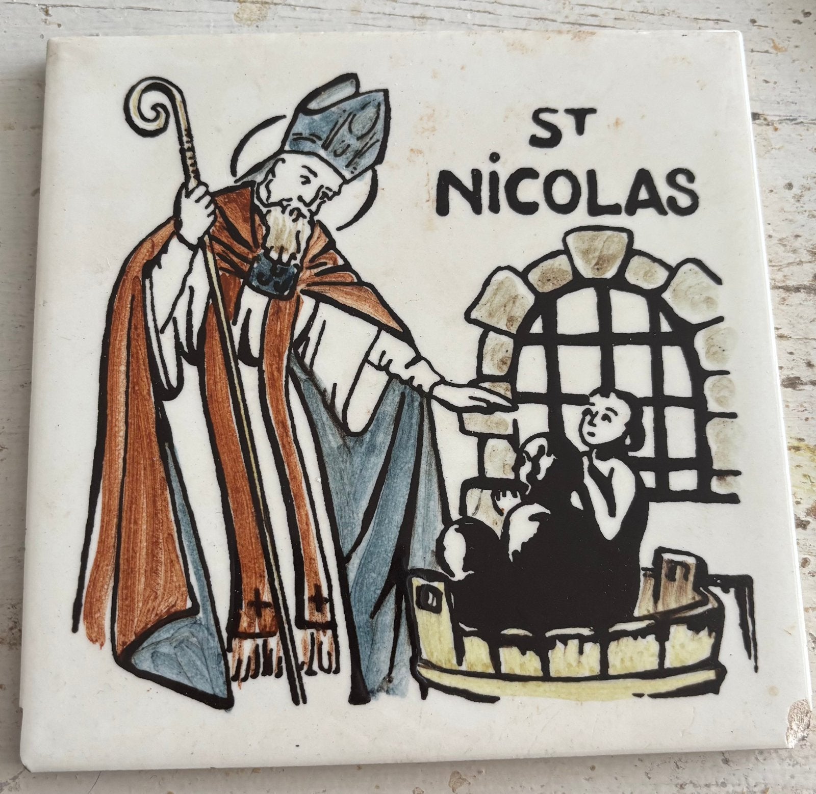 Oude Sinterklaas tegel, Ophalen of Verzenden, Zo goed als nieuw