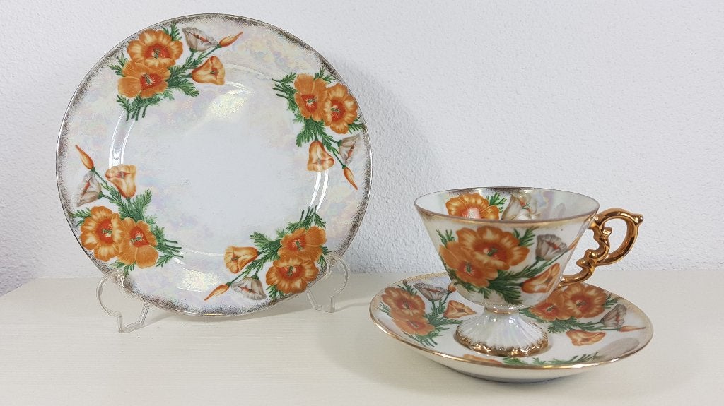 UCAGCO Japans porselein ontbijtset Augustus jaren 50/60. 6A1