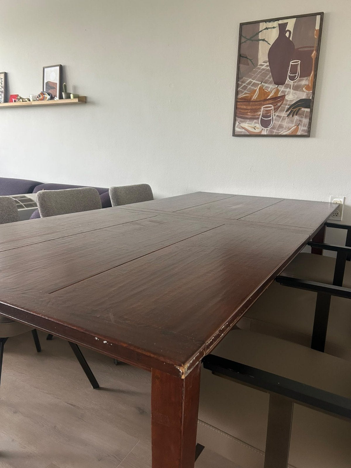 Eikenhouten uitschuifbare eettafel (210-300cm)