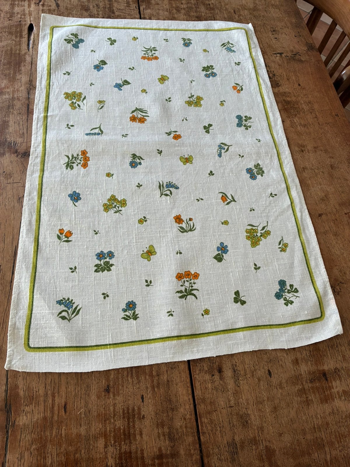 Theedoek - vintage - bloemen, Ophalen of Verzenden, Zo goed als nieuw, Overige kleuren, Theedoek of Handdoek