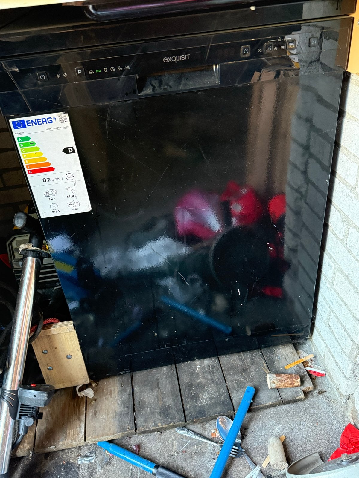 Exquisit Vrijstaande Vaatwasser Zwart - Energieklasse D, Witgoed en Apparatuur, Vaatwasmachines, Ophalen, Gebruikt, 60 cm of meer