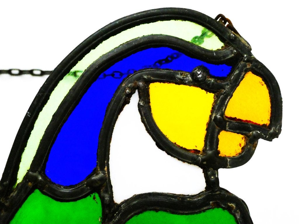 Glas in lood raamhanger van een papegaai / vogel, Ophalen of Verzenden
