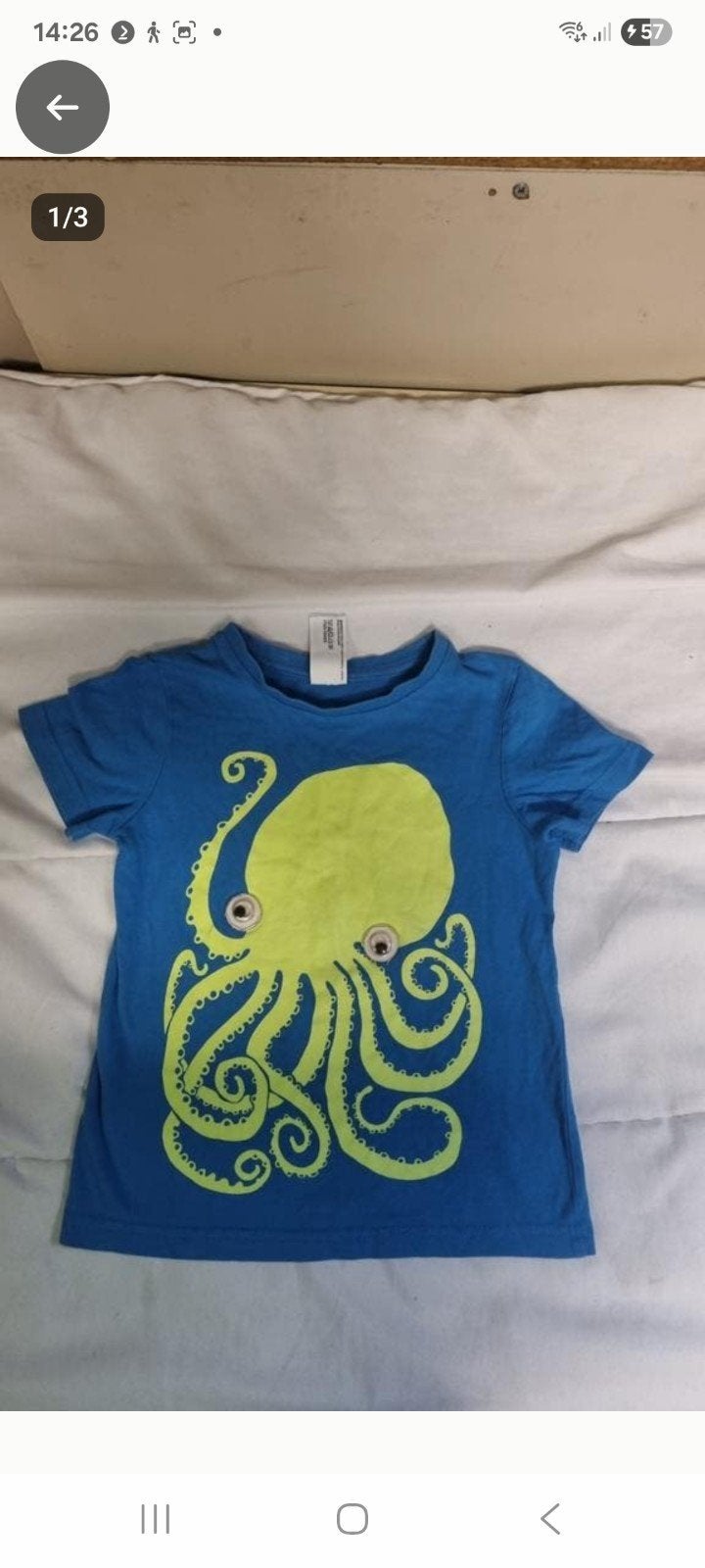Blauw zomershirtje C&A maat 104 met octopus opdruk, Kinderen en Baby's, Kinderkleding | Maat 104, Gebruikt, C&A, Ophalen of Verzenden