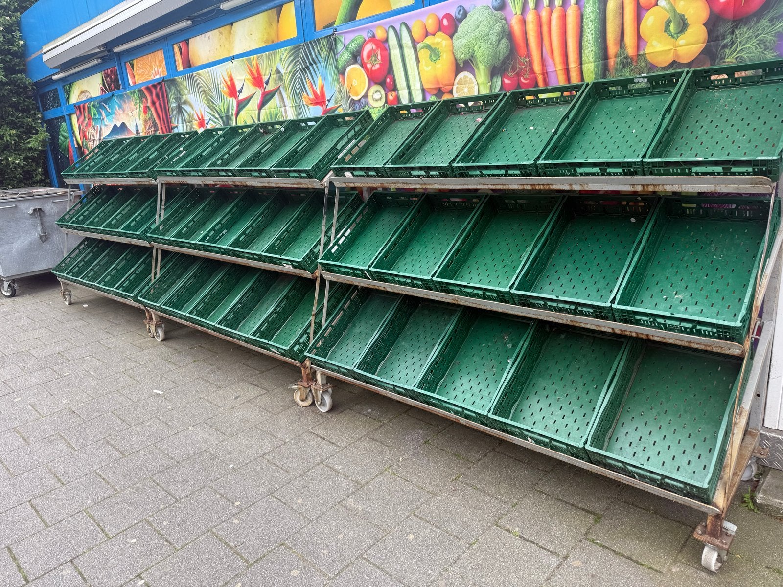 Groente- en fruitrekken met bakken - 3 stuks, Ophalen of Verzenden