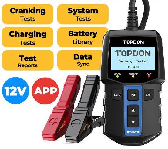 Topdon BT100W accu tester, Auto diversen, Autogereedschap, Ophalen of Verzenden