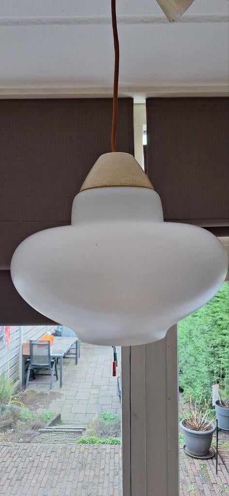 Philips Louis Kalff hanglamp gesatineerd melkglas, Ophalen of Verzenden