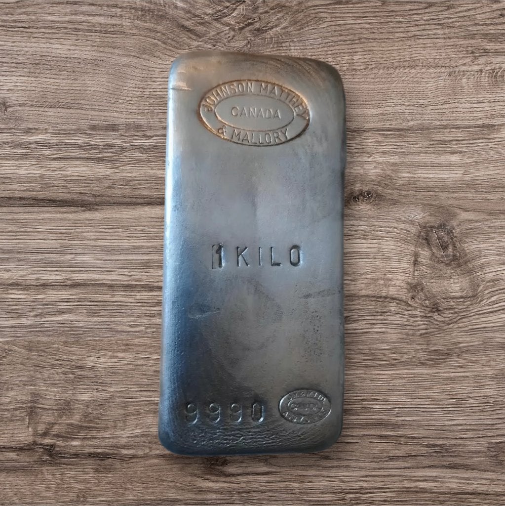JOHNSON MATTHEY CANADA 1 KILO ZILVERBAAR 999 FIJNZILVER, Ophalen, Zilver
