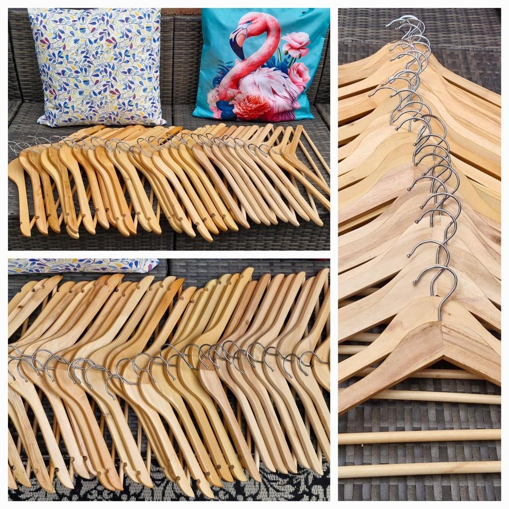 Houten kledinghangers, 30 stuks., Ophalen, Zo goed als nieuw, Hout, Volwassenen