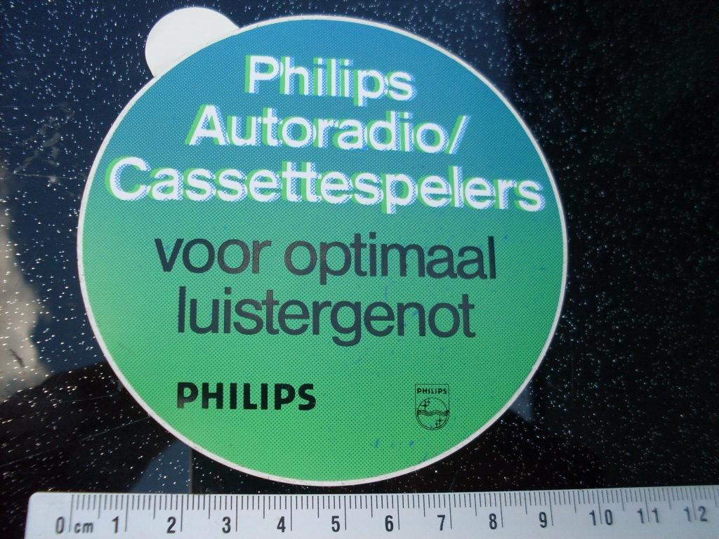 sticker philips autoradio cassettespelers luister genot, Verzenden, Zo goed als nieuw, Merk