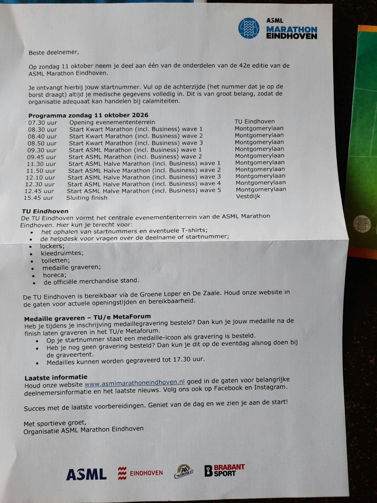 ASML halve marathob, Eén persoon, Oktober