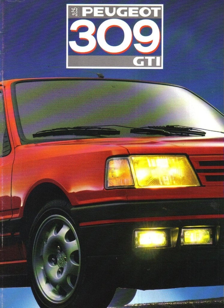 Brochure Peugeot 309 GTi 1987, Ophalen of Verzenden, Gelezen, Peugeot