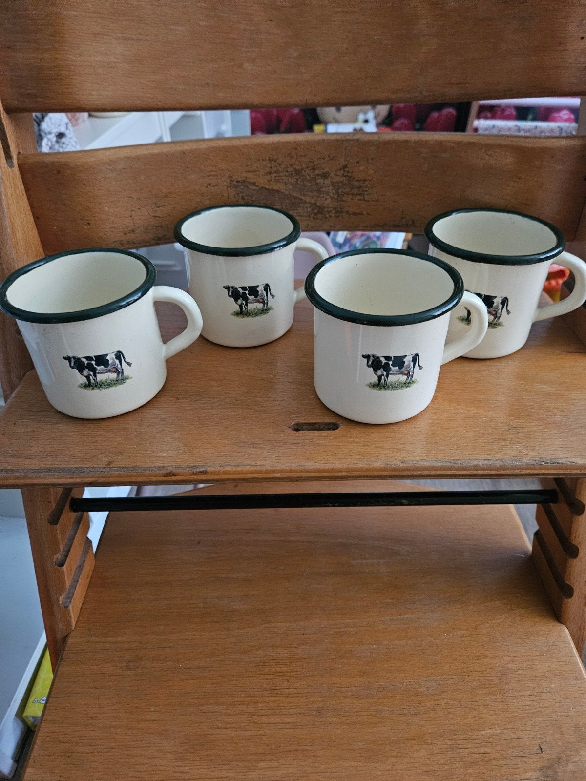 Emaille koe bekers / mokken - set van 4, Ophalen of Verzenden
