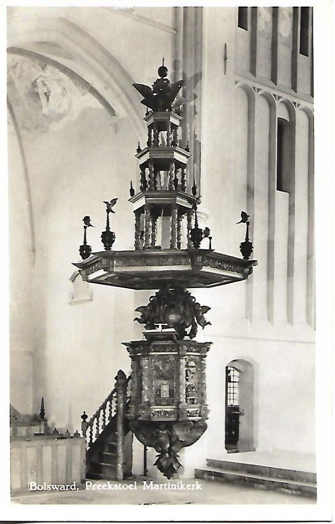 Bolsward- -Preekstoel Martinikerk., Verzenden, 1960 tot 1980, Ongelopen, Friesland
