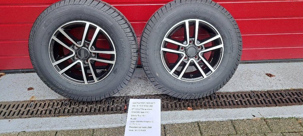 Caravan wielen LMV 14 inch zwart / zwart/polis 185/R14C, Ophalen, Nieuw