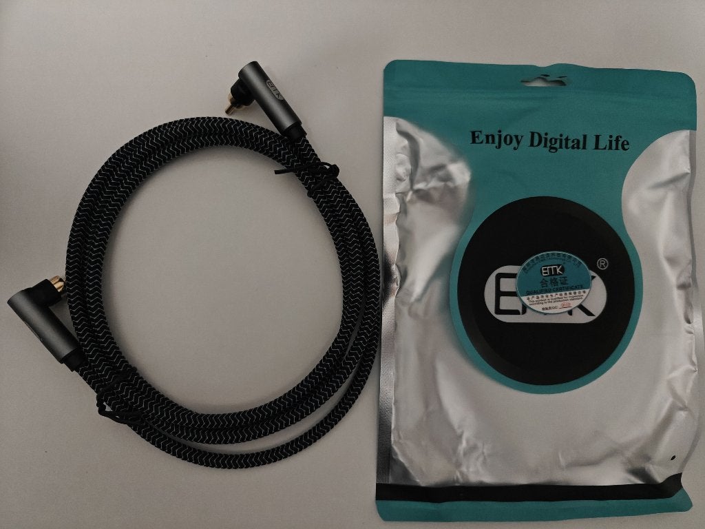 RCA naar RCA kabel 90 graden, Verzenden, Nieuw, Minder dan 2 meter, Luidsprekerkabel