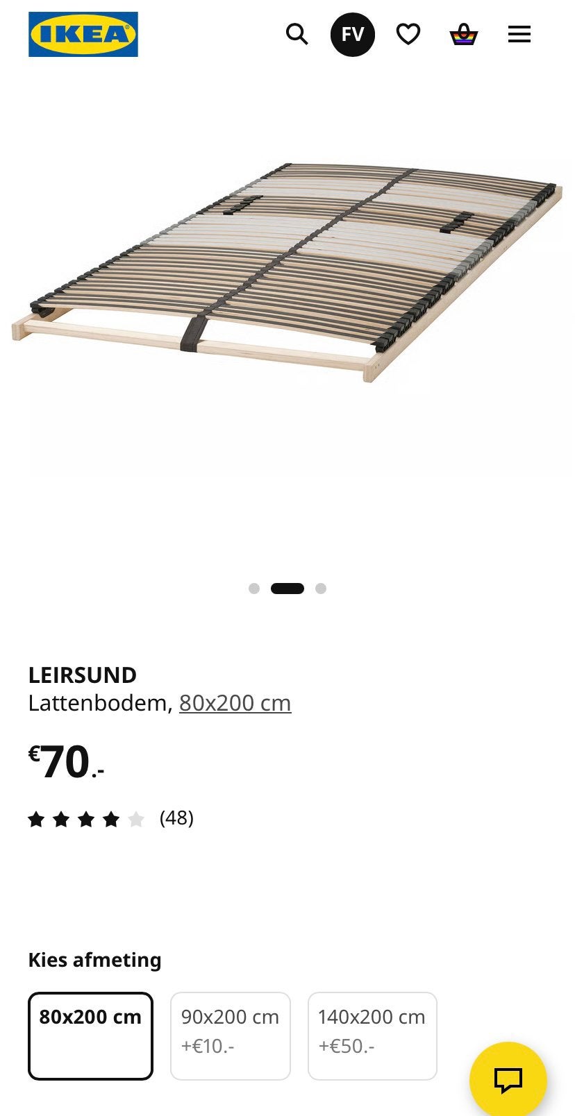 Ikea lattenbodem 2x 80cm, Huis en Inrichting, Slaapkamer | Matrassen en Bedbodems, Ophalen, Zo goed als nieuw, Eenpersoons, 80 cm