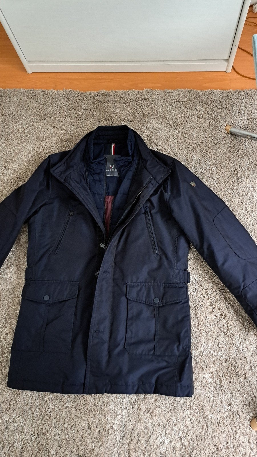 heren jas fortezza. 52  donkerblauw, Ophalen of Verzenden, Zo goed als nieuw, Blauw