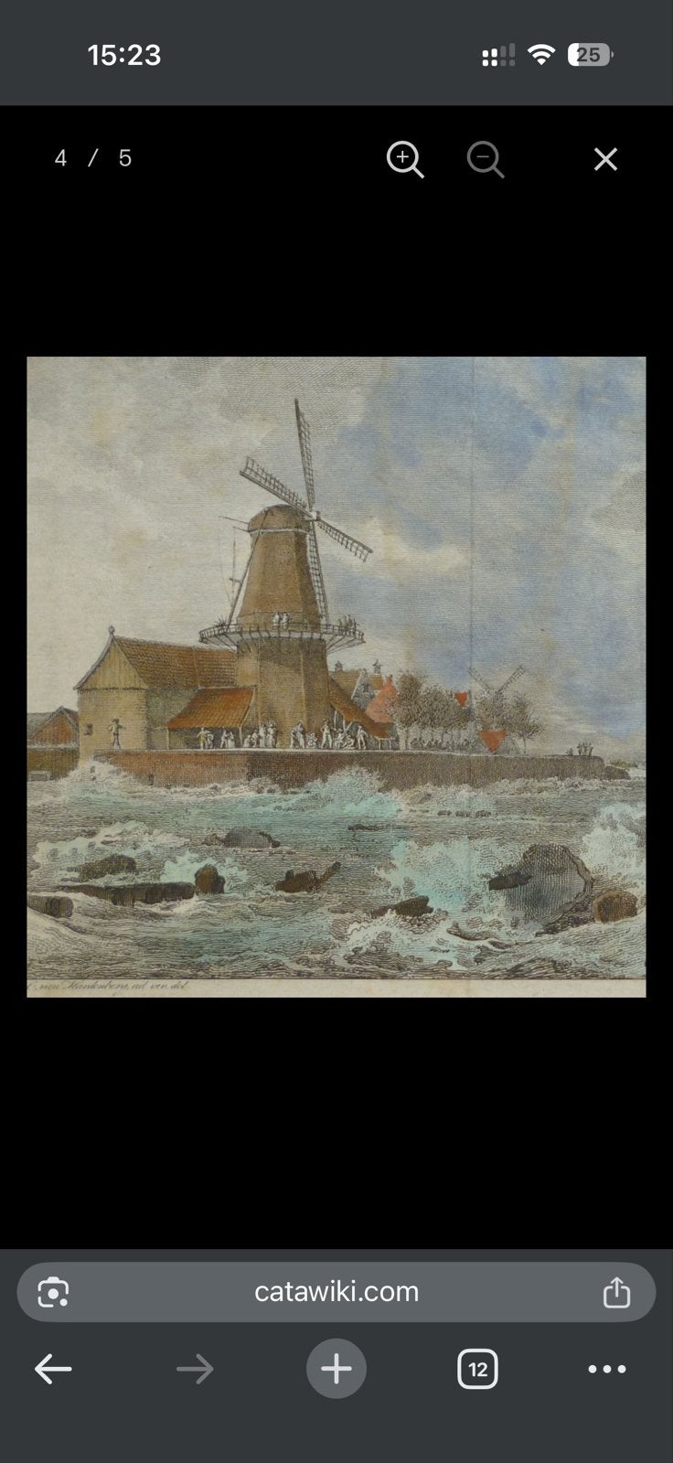 Lodewijk Napoleon bij overstroming Dalem-Gorinchem 1809, 1800 - 1899, Ophalen of Verzenden, Gravure, Blanco verso