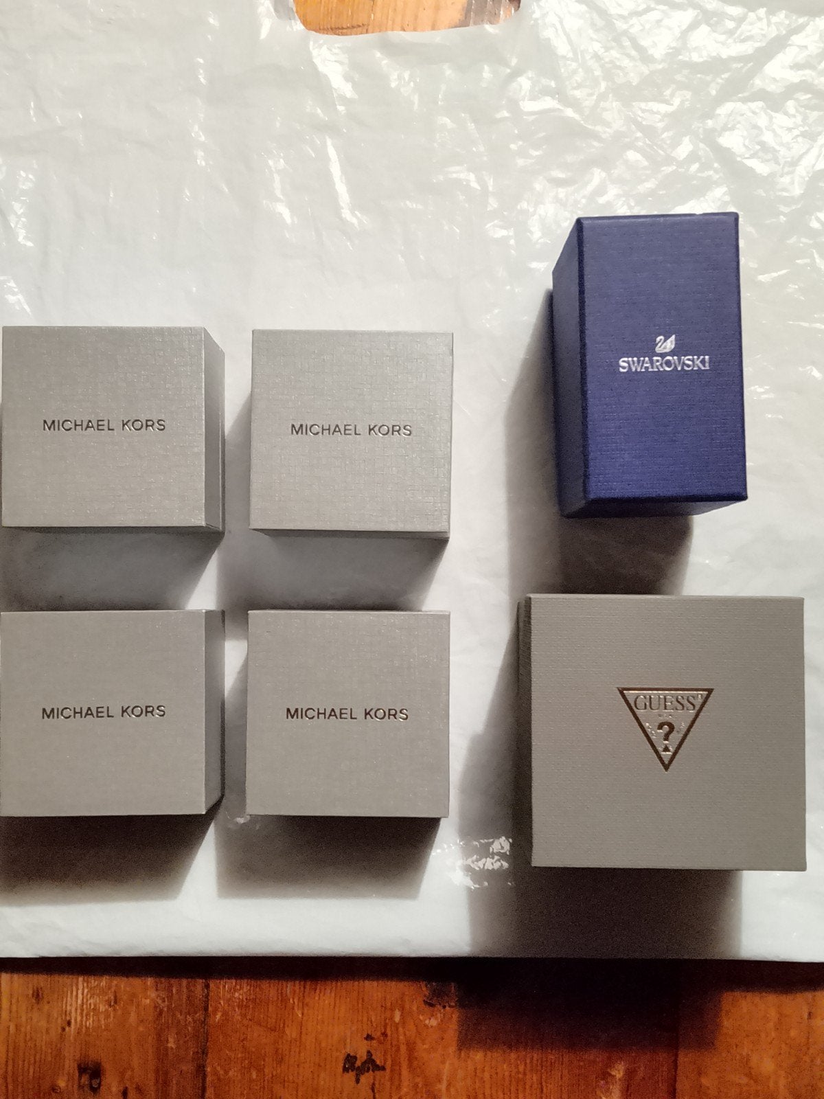 Diverse merkdoosjes: Michael Kors, Guess, Swarovski, Ophalen of Verzenden, Gebruikt