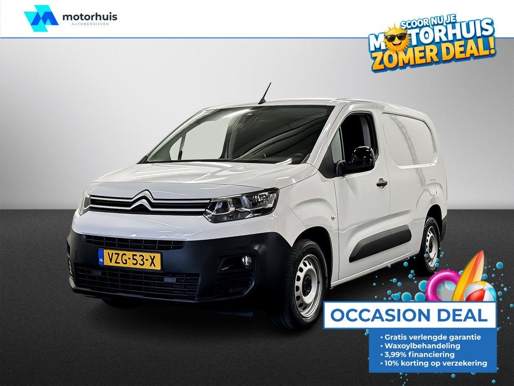 Citroën Berlingo Van XL 1.5 BlueHDi 100PK L2H1 CLUB NAVI PD, Auto's, Bestelauto's, 4 cilinders, Citroën, Wit, 2 stoelen