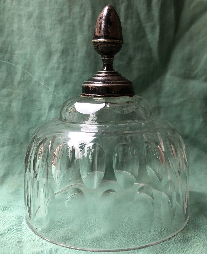 Kleine kaas stolp Kristal met zilveren dop, Antiek en Kunst, Ophalen of Verzenden
