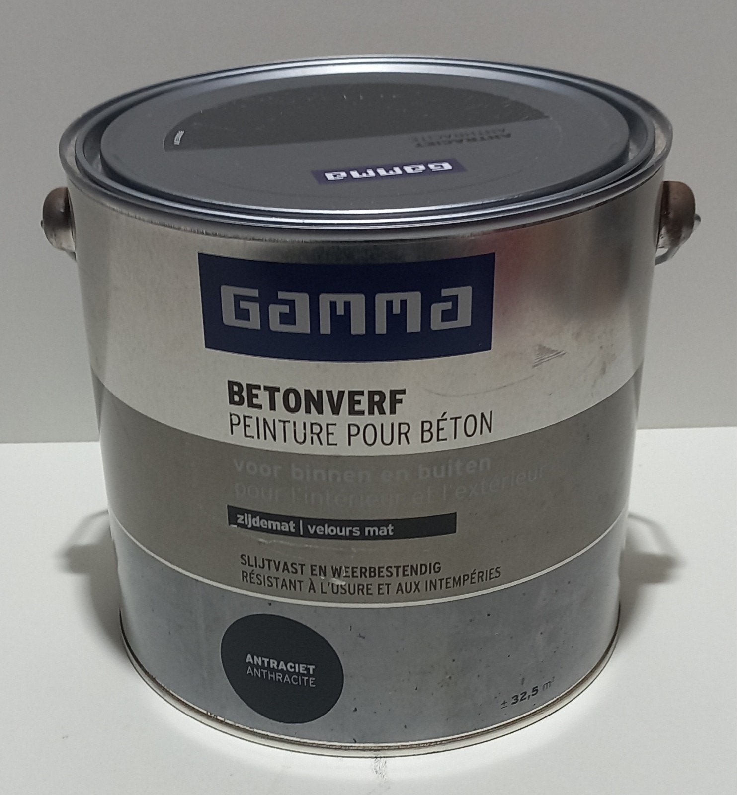 Betonverf antraciet binnen en buiten, Doe-het-zelf en Verbouw, Verf, Beits en Lak, Ophalen, Nieuw, Verf, Grijs