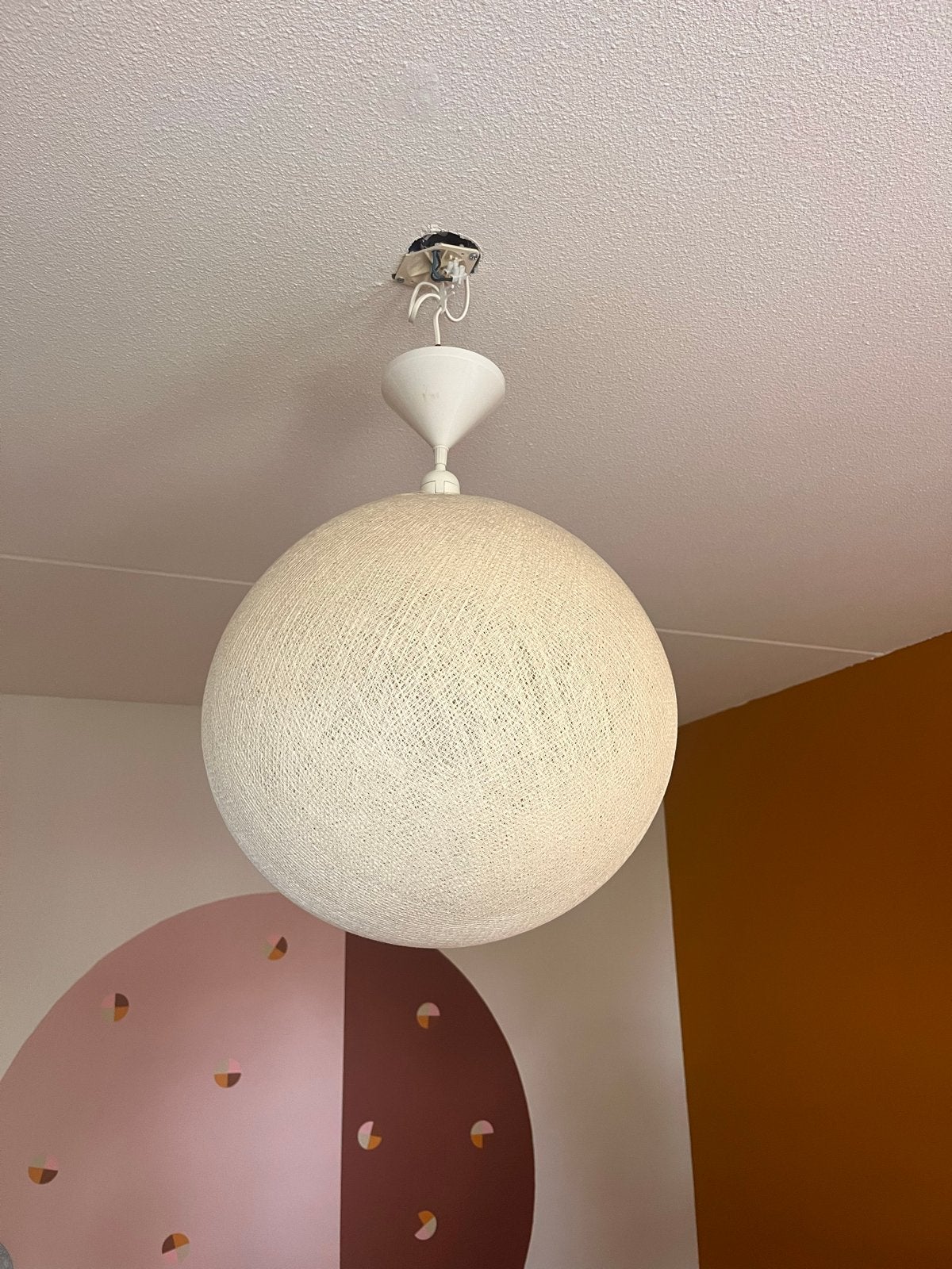 Cotton ball lamp - Ø 53cm, Huis en Inrichting, Ophalen, Zo goed als nieuw, Textiel, Overige fittingen