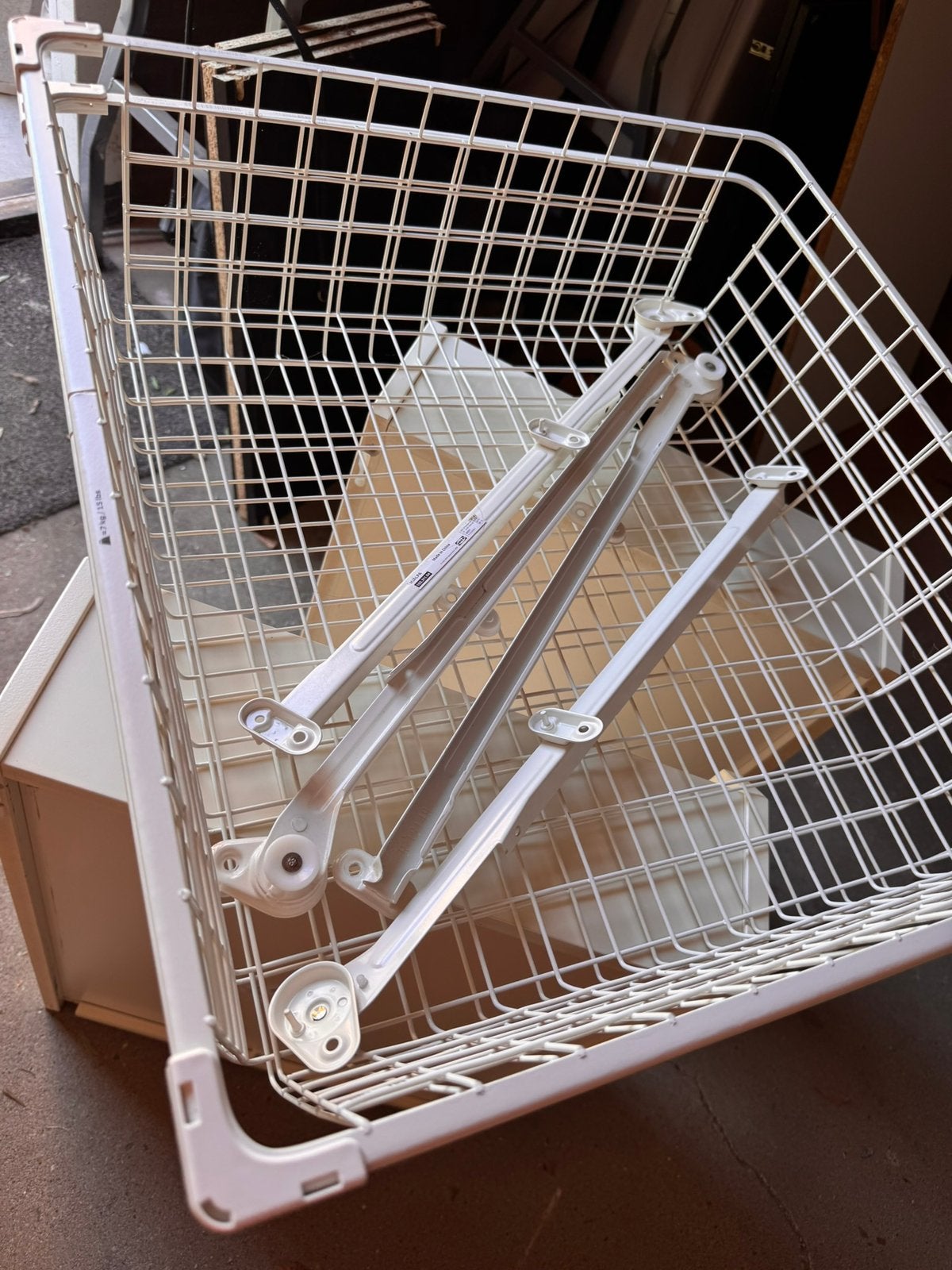 TE KOOP: 2x IKEA HJALPA HJÄLPA manden + railsen, Ophalen, Zo goed als nieuw