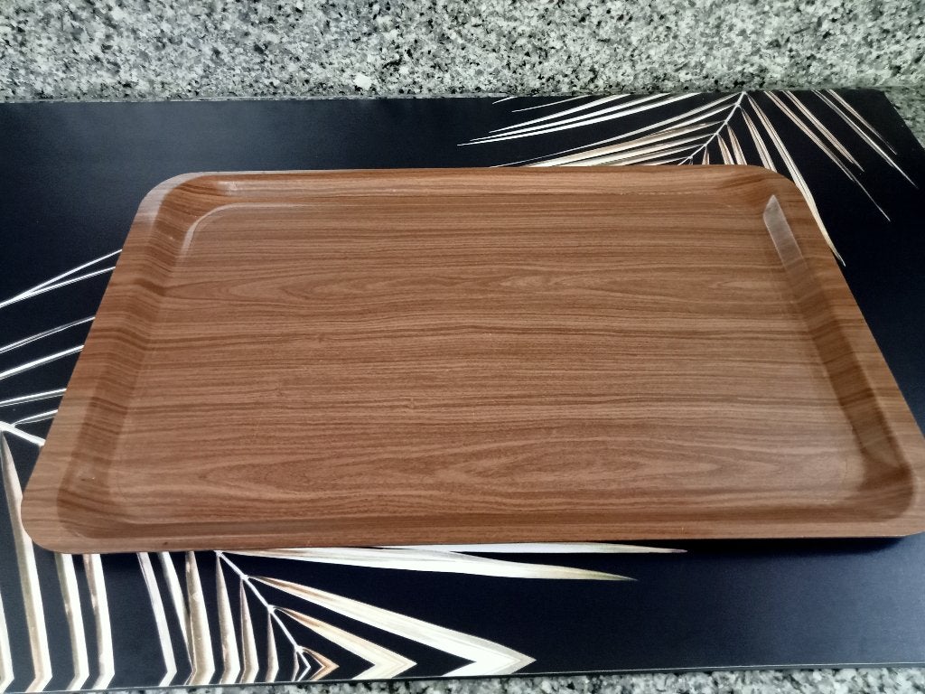 50 stuks Horeca dienbladen met antislip als nieuw., Ophalen, Zo goed als nieuw, Rechthoekig, Hout