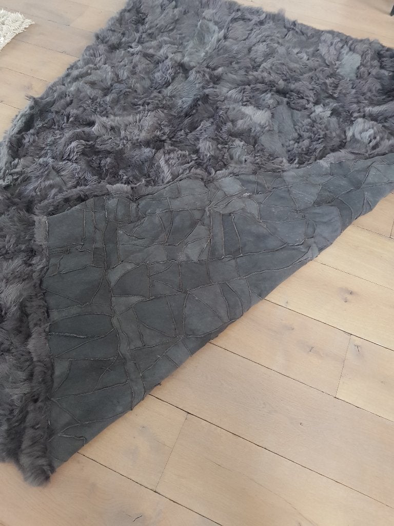 Foto 5 van Patchwork schapenvacht deken/kleed, 160 x 200 cm