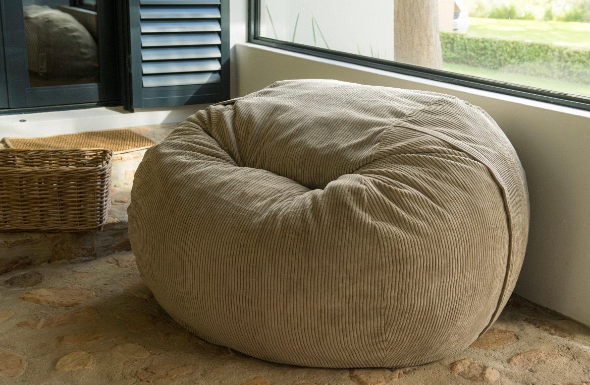 Vetsak zitzak beanbag large velours sand, Huis en Inrichting, Ophalen, Zo goed als nieuw