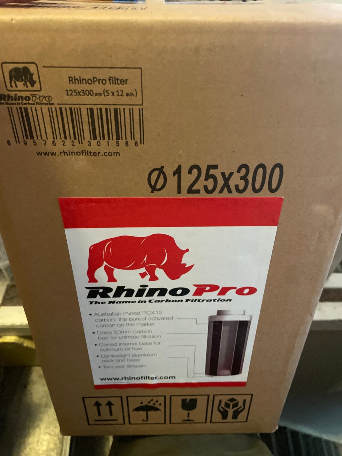 RhinoPro Koolstoffilter 125x300mm voor Kweekkasten, Tuin en Terras, Ophalen of Verzenden, Nieuw, Klimaatbeheersing