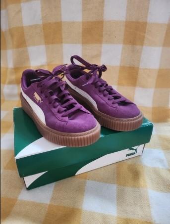 Puma suede platform SNK Jr in dark purple-marshmallow (35.5), Overige kleuren, Puma, Ophalen of Verzenden, Sneakers of Gympen